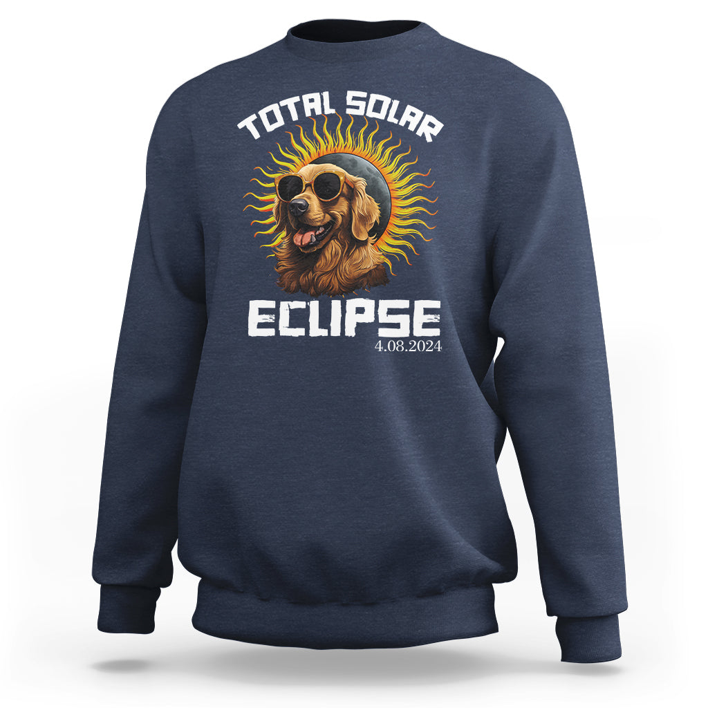 Total Solar Eclipse Sweatshirt Golden Retriever April 8 2024 - Wonder Print Shop