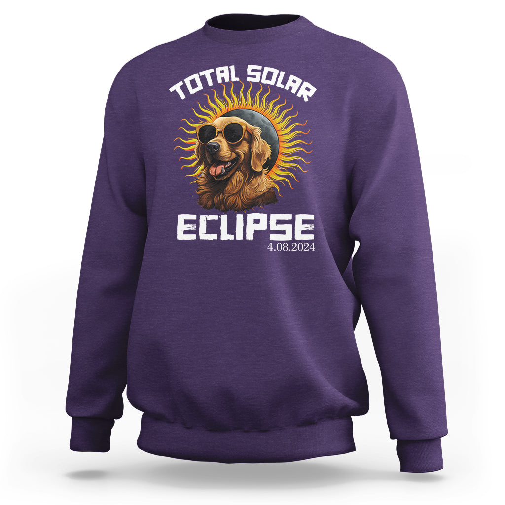 Total Solar Eclipse Sweatshirt Golden Retriever April 8 2024 - Wonder Print Shop