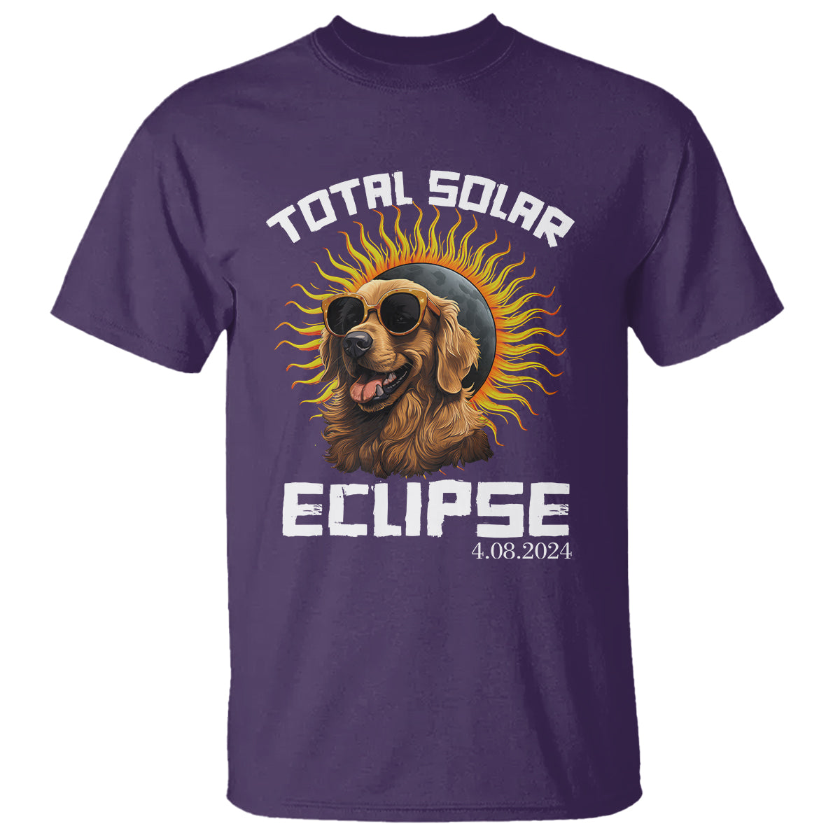 Total Solar Eclipse T Shirt Golden Retriever April 8 2024 - Wonder Print Shop