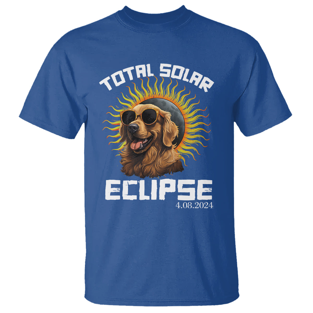 Total Solar Eclipse T Shirt Golden Retriever April 8 2024 - Wonder Print Shop