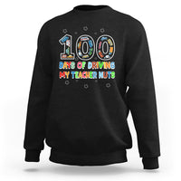 100th Day of School Boys Sweatshirt 100 Days of Driving My Teacher Nuts Cars Vehicles - Wonder Print Shop