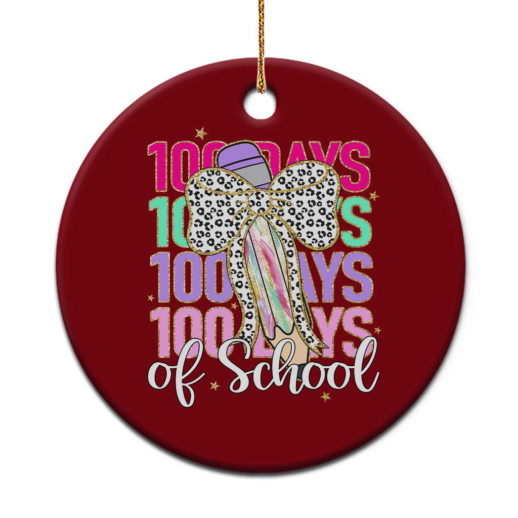Retro Coquette 100 Days Of School Ceramic Ornament for Schoolgirls Teacher - Wonder Print Shop