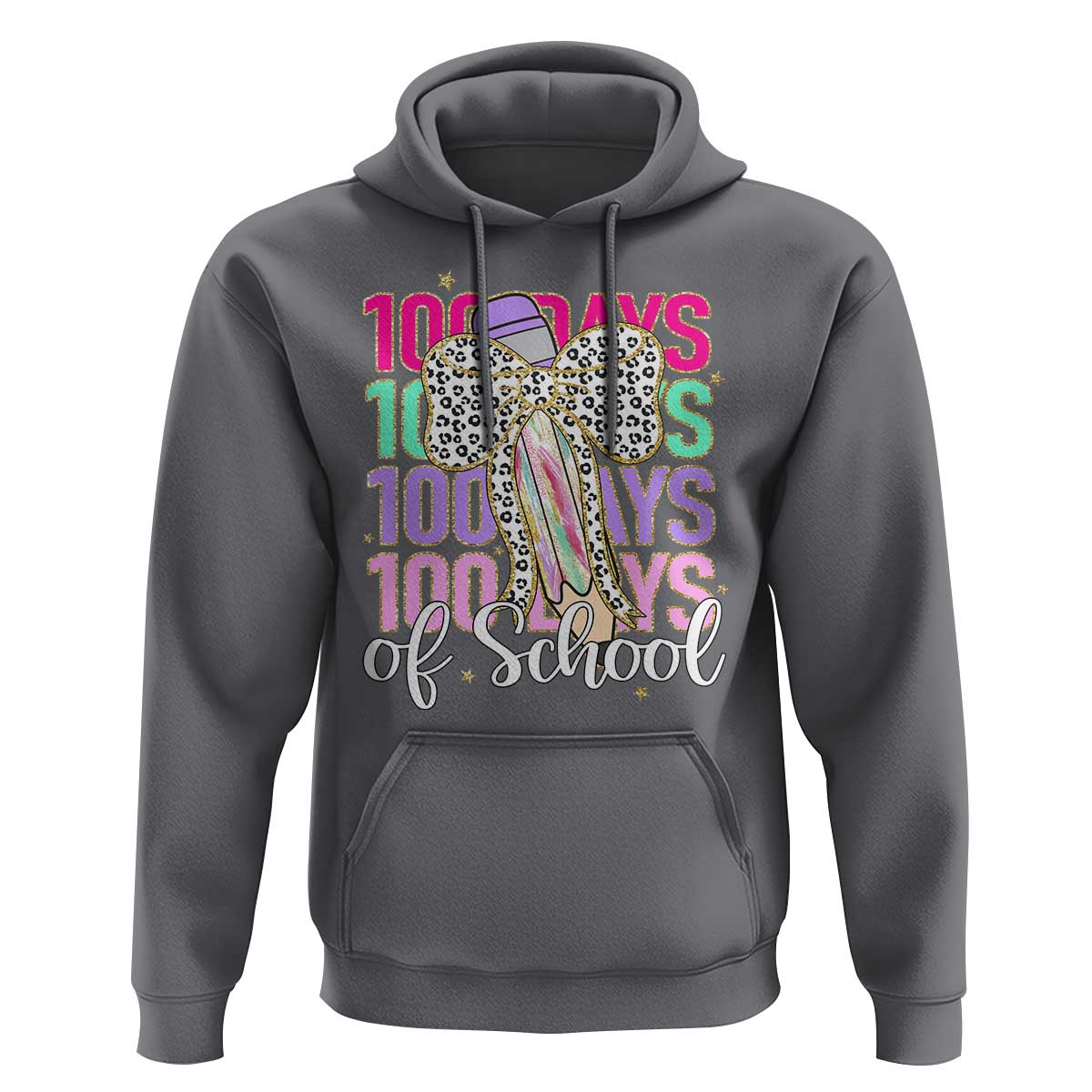 Retro Coquette 100 Days Of School Hoodie for Schoolgirls Teacher