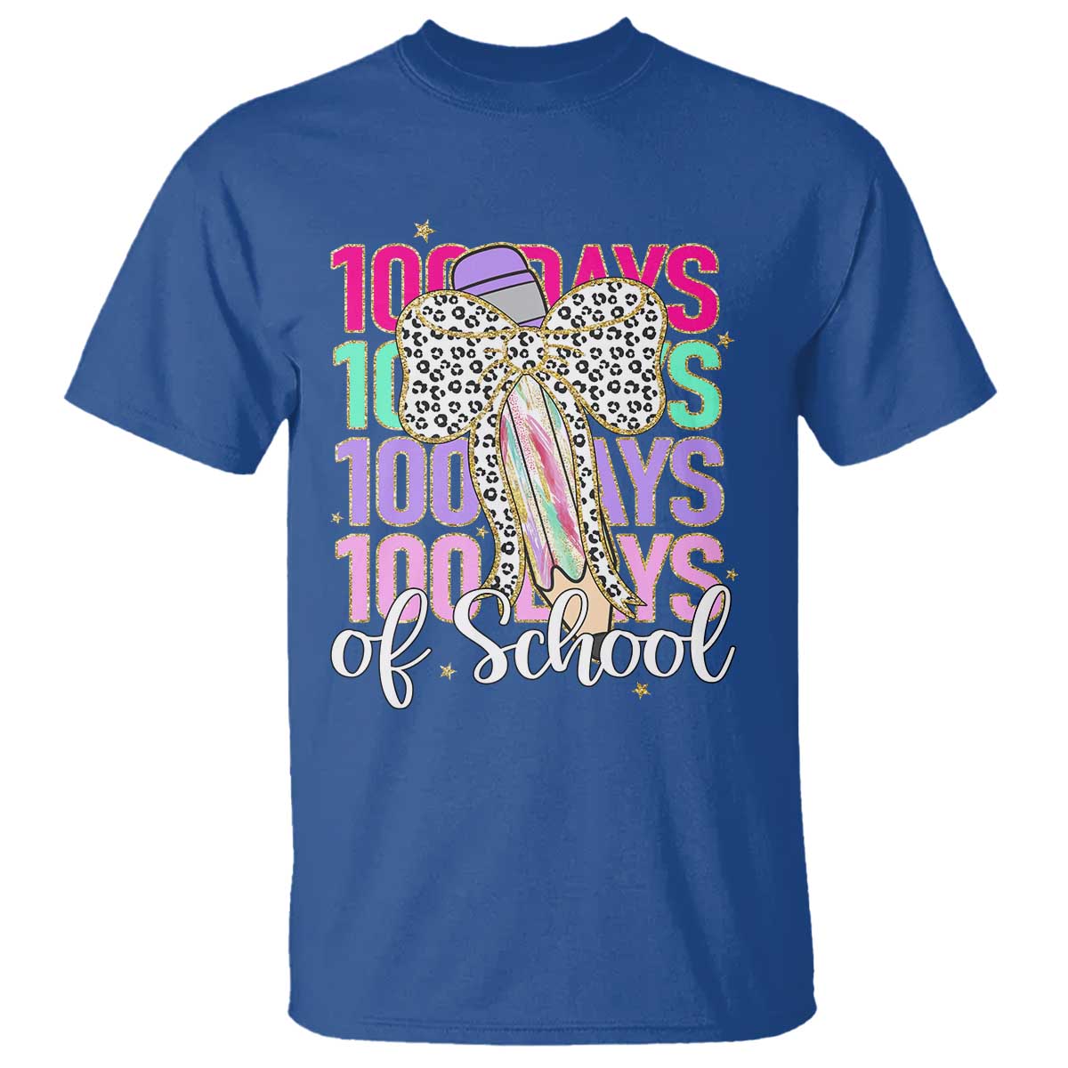 Retro Coquette 100 Days Of School T Shirt for Schoolgirls Teacher