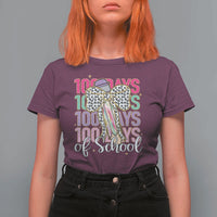 Retro Coquette 100 Days Of School T Shirt For Women for Schoolgirls Teacher