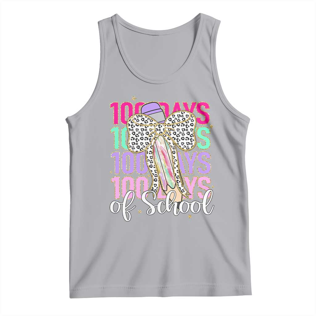 Retro Coquette 100 Days Of School Tank Top for Schoolgirls Teacher