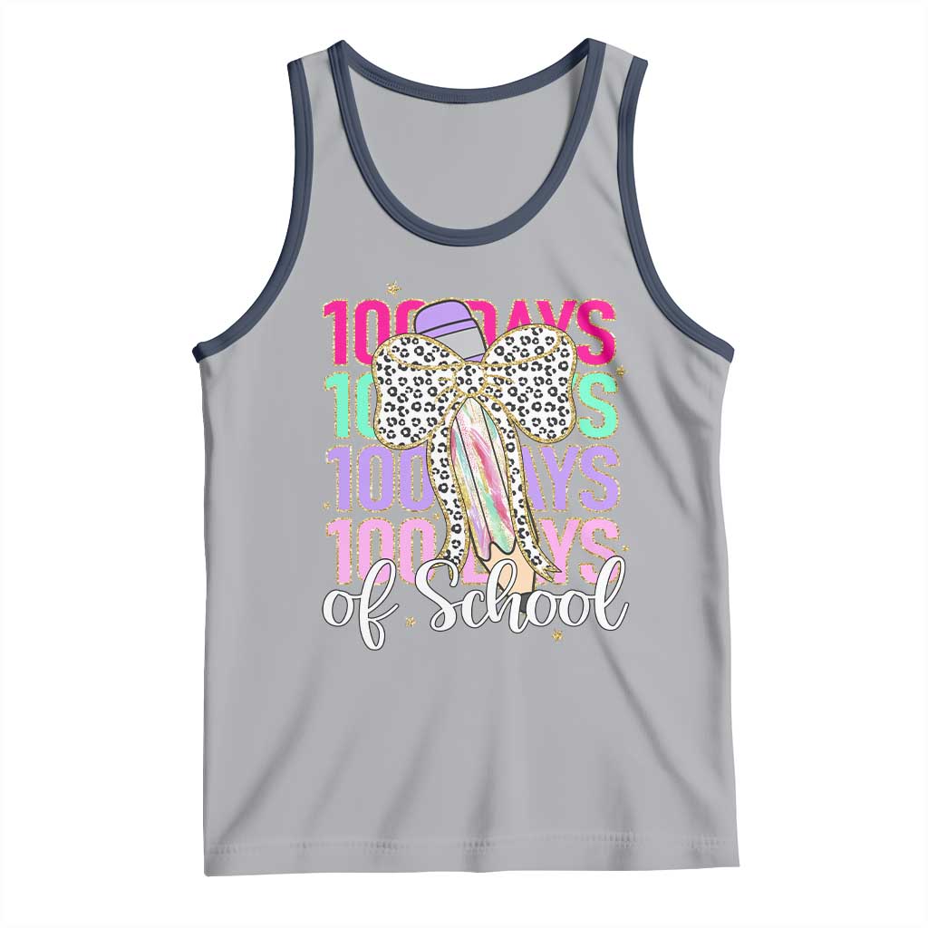 Retro Coquette 100 Days Of School Tank Top for Schoolgirls Teacher