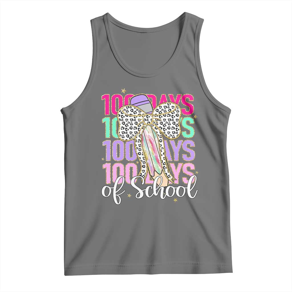 Retro Coquette 100 Days Of School Tank Top for Schoolgirls Teacher
