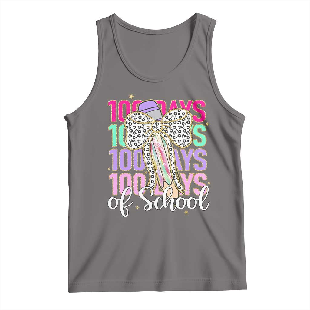 Retro Coquette 100 Days Of School Tank Top for Schoolgirls Teacher