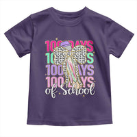 Retro Coquette 100 Days Of School Toddler T Shirt for Schoolgirls Teacher