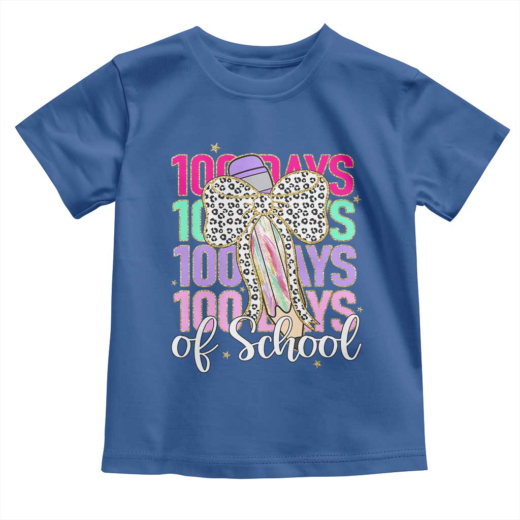 Retro Coquette 100 Days Of School Toddler T Shirt for Schoolgirls Teacher