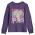 Retro Coquette 100 Days Of School Youth Sweatshirt for Schoolgirls Teacher