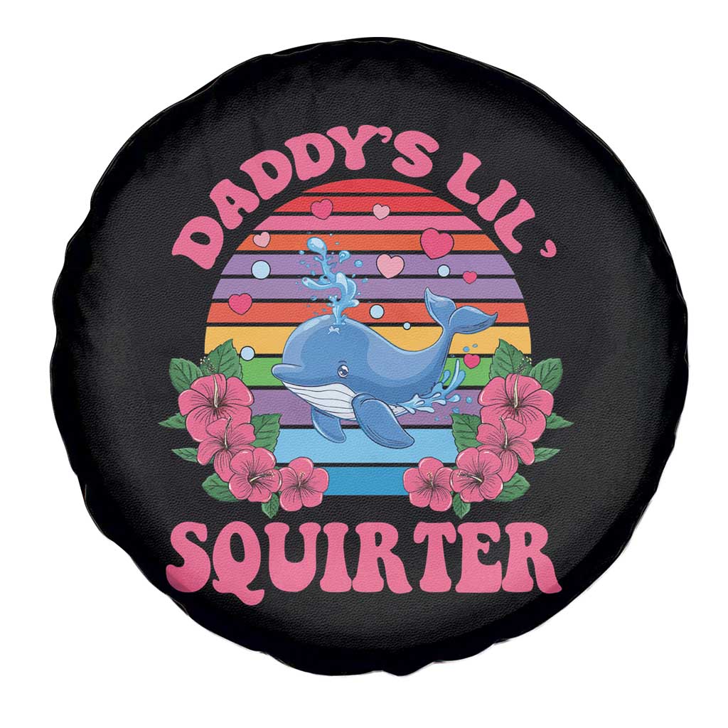Funny Daddy's Lil Squirter Spare Tire Cover Cute Whale Inappropriate Embarrassing Adult Joke