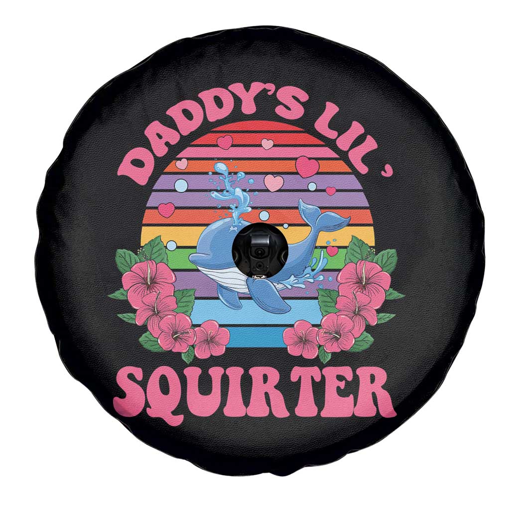 Funny Daddy's Lil Squirter Spare Tire Cover Cute Whale Inappropriate Embarrassing Adult Joke