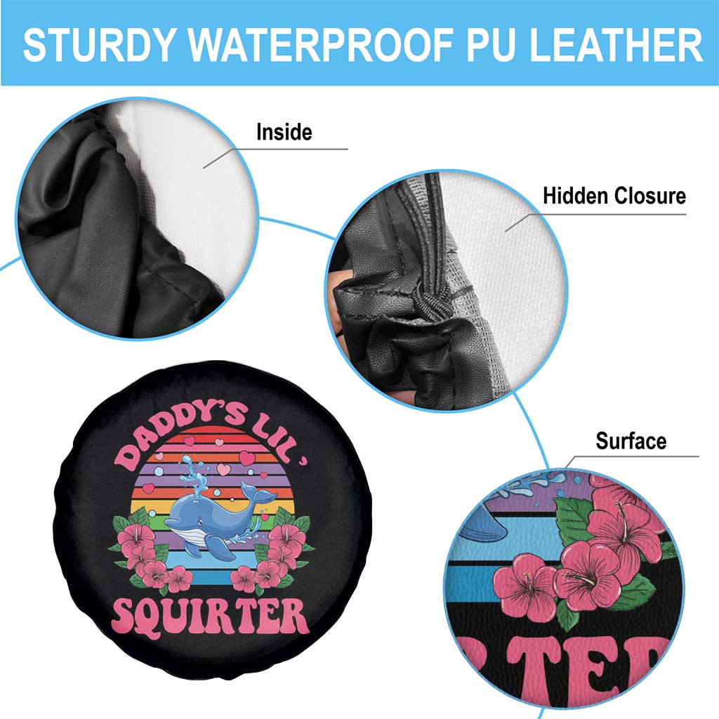 Funny Daddy's Lil Squirter Spare Tire Cover Cute Whale Inappropriate Embarrassing Adult Joke