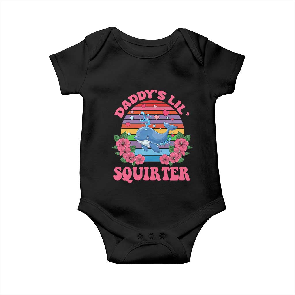 Funny Daddy's Lil Squirter Baby Onesie Cute Whale Inappropriate Embarrassing Adult Joke