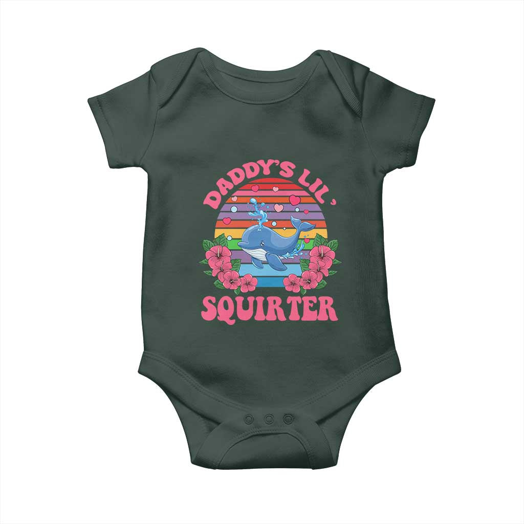 Funny Daddy's Lil Squirter Baby Onesie Cute Whale Inappropriate Embarrassing Adult Joke