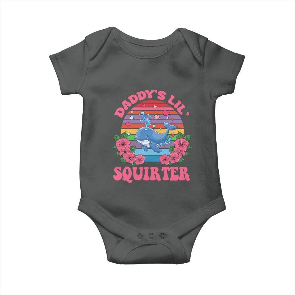 Funny Daddy's Lil Squirter Baby Onesie Cute Whale Inappropriate Embarrassing Adult Joke