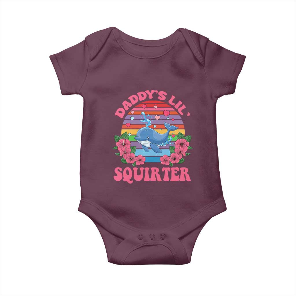 Funny Daddy's Lil Squirter Baby Onesie Cute Whale Inappropriate Embarrassing Adult Joke