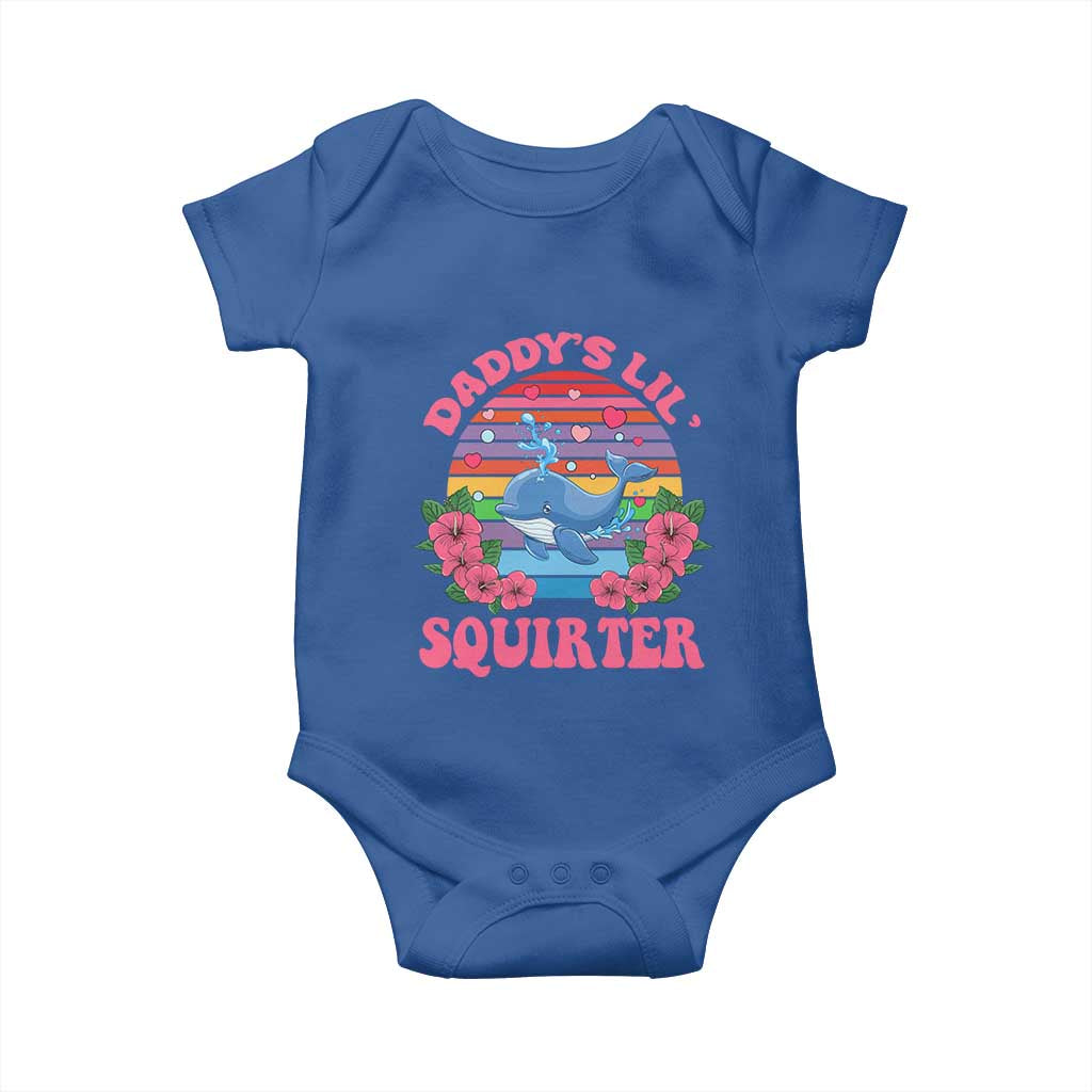 Funny Daddy's Lil Squirter Baby Onesie Cute Whale Inappropriate Embarrassing Adult Joke
