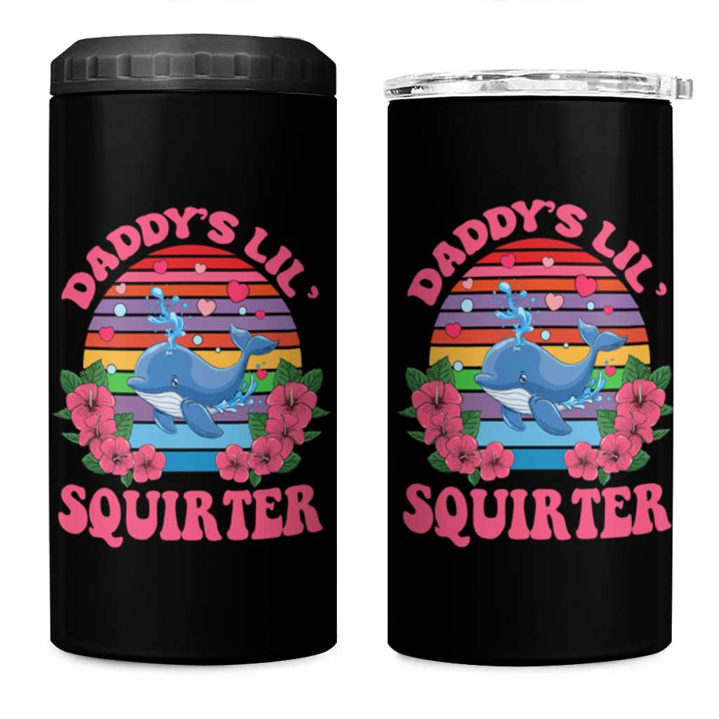 Funny Daddy's Lil Squirter 4 in 1 Can Cooler Tumbler Cute Whale Inappropriate Embarrassing Adult Joke