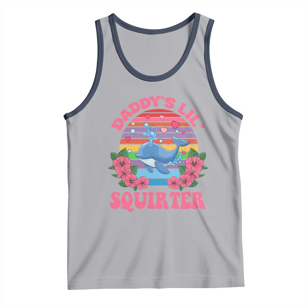 Funny Daddy's Lil Squirter Tank Top Cute Whale Inappropriate Embarrassing Adult Joke
