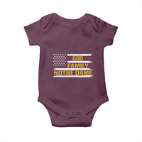 God Family Notre Dame Baby Onesie Indiana Fighting Irish Patriotic American Flag