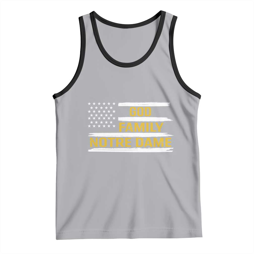 God Family Notre Dame Tank Top Indiana Fighting Irish Patriotic American Flag