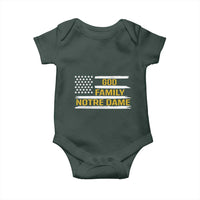 God Family Notre Dame Baby Onesie Indiana Fighting Irish Shamrock American Flag