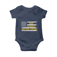 God Family Notre Dame Baby Onesie Indiana Fighting Irish Shamrock American Flag