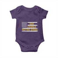 God Family Notre Dame Baby Onesie Indiana Fighting Irish Shamrock American Flag