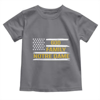 God Family Notre Dame Toddler T Shirt Indiana Fighting Irish Shamrock American Flag