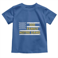 God Family Notre Dame Toddler T Shirt Indiana Fighting Irish Shamrock American Flag