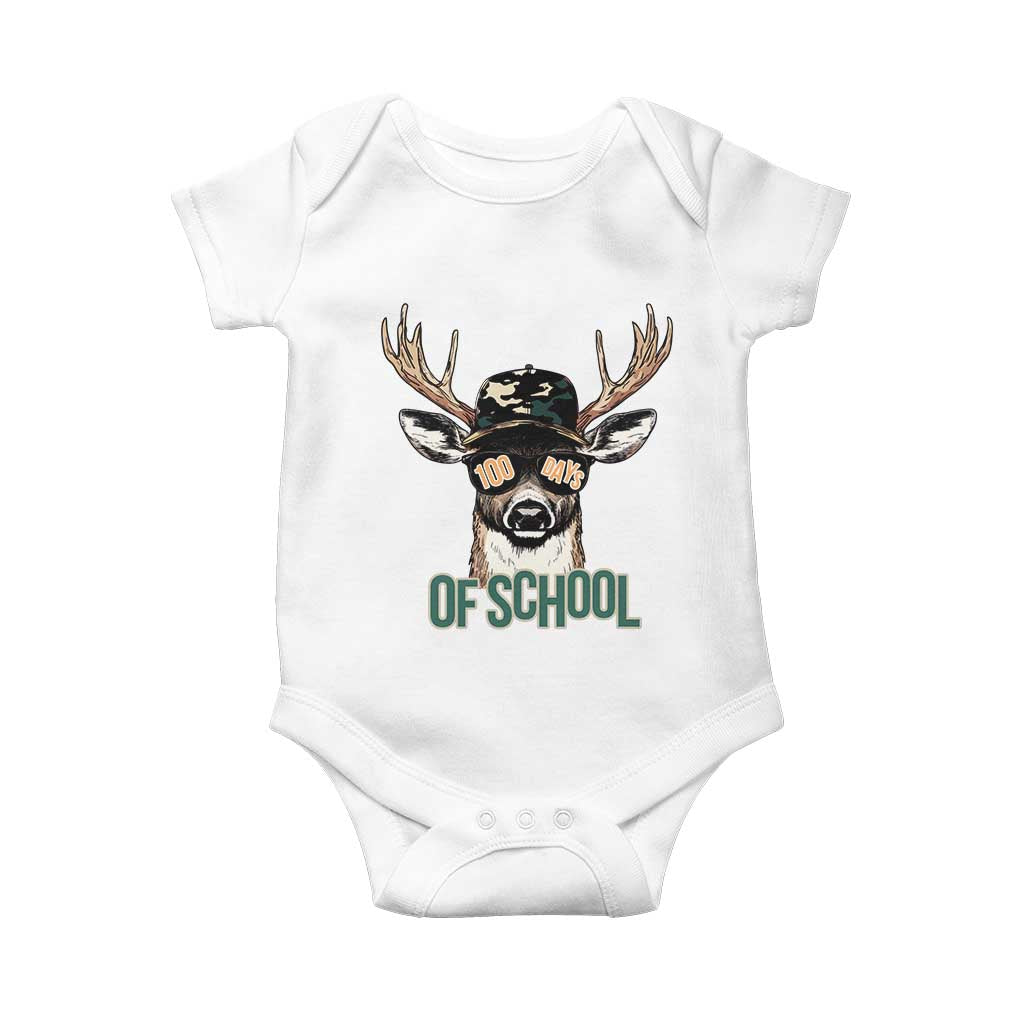 Bucked' 100 Days Of School Baby Onesie Deer Student Boy Girls 100th Day