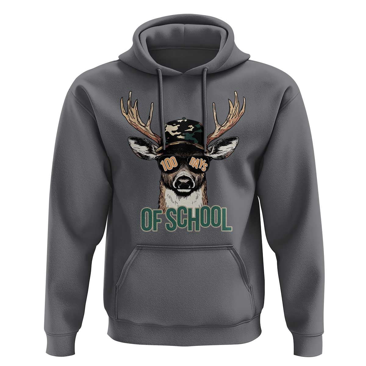 Bucked' 100 Days Of School Hoodie Deer Student Boy Girls 100th Day