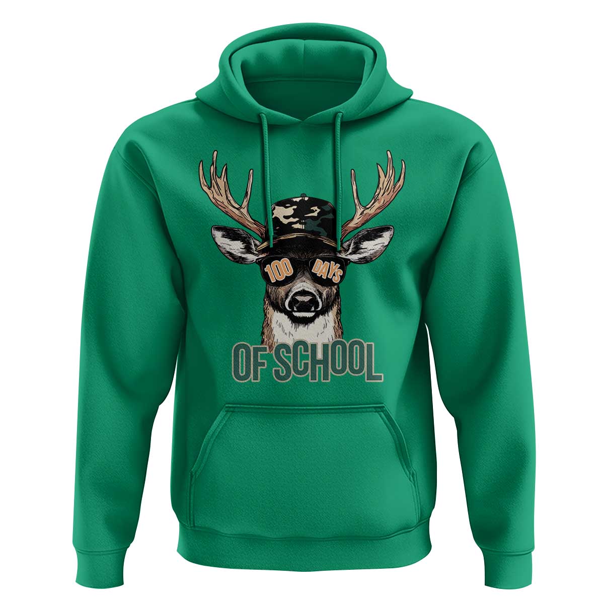 Bucked' 100 Days Of School Hoodie Deer Student Boy Girls 100th Day