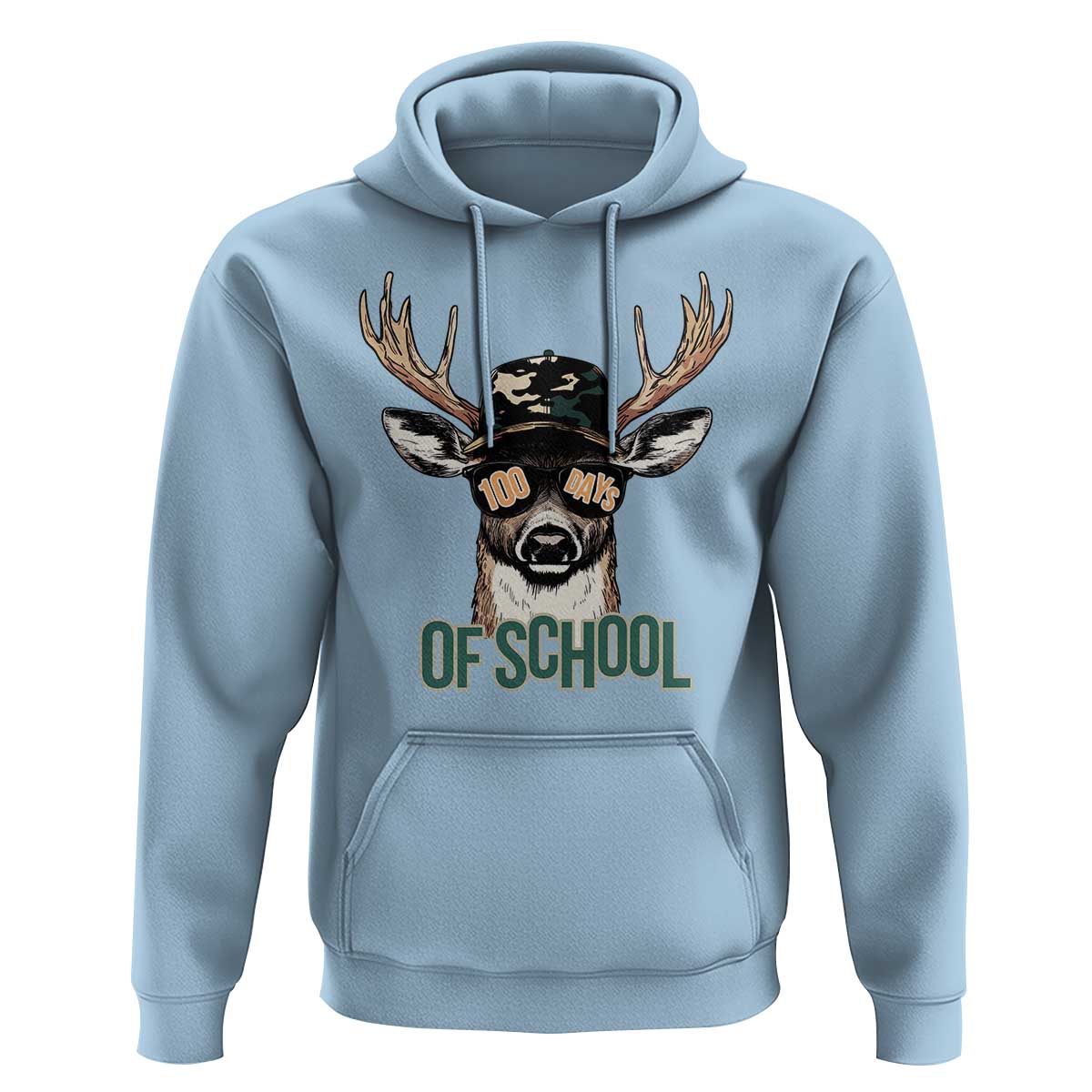 Bucked' 100 Days Of School Hoodie Deer Student Boy Girls 100th Day