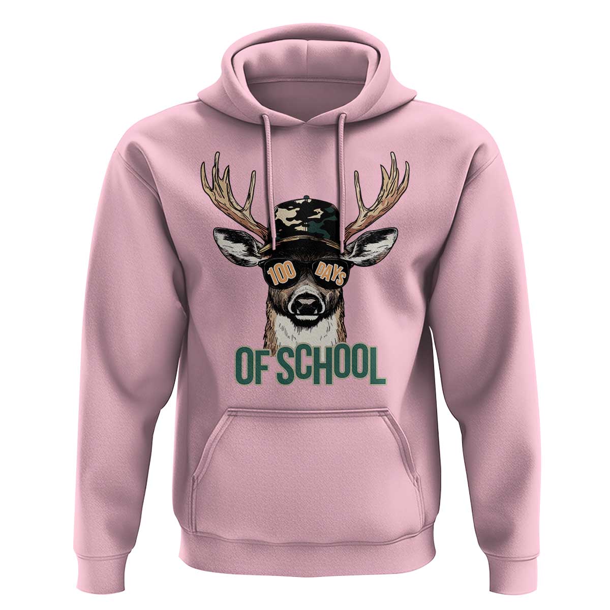 Bucked' 100 Days Of School Hoodie Deer Student Boy Girls 100th Day