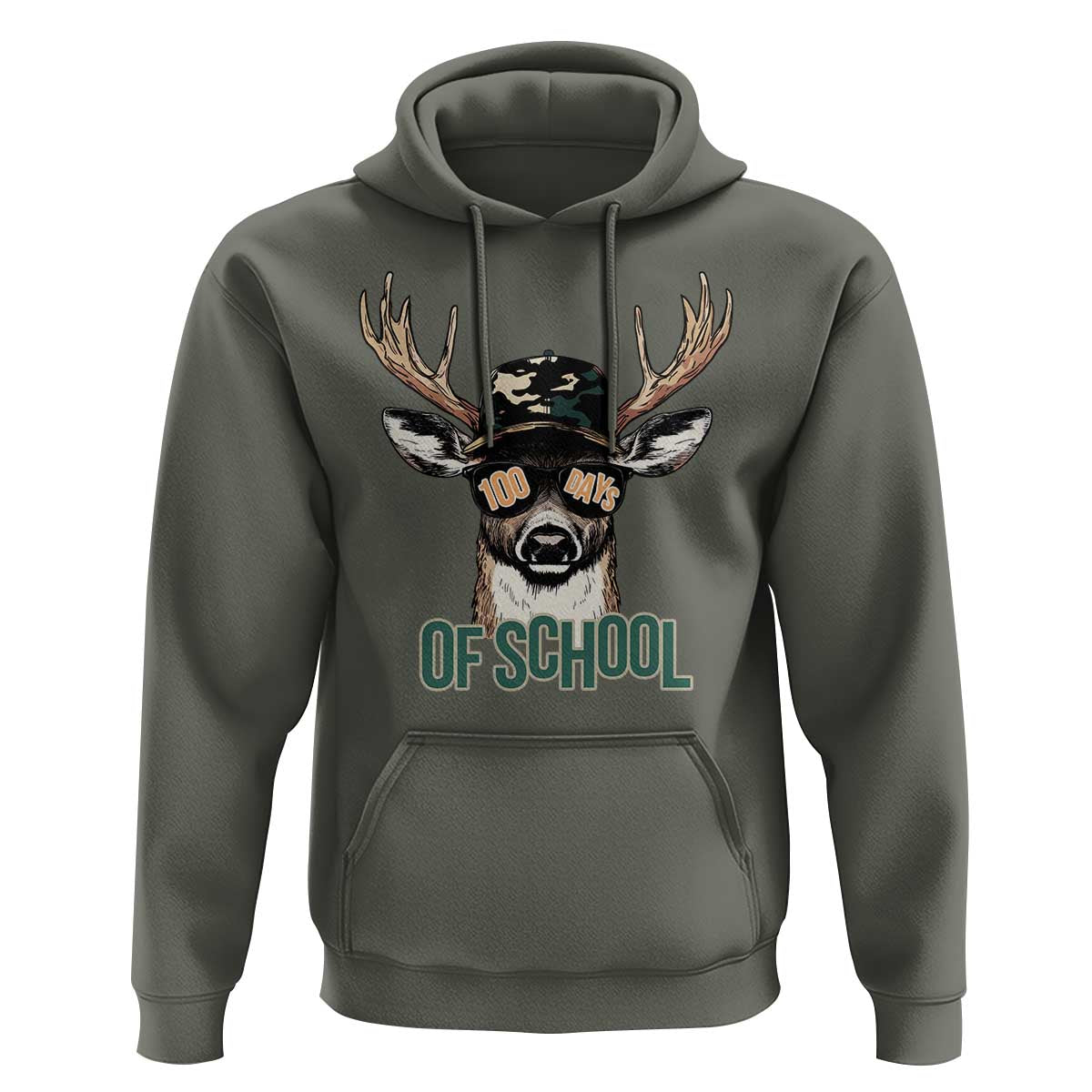 Bucked' 100 Days Of School Hoodie Deer Student Boy Girls 100th Day