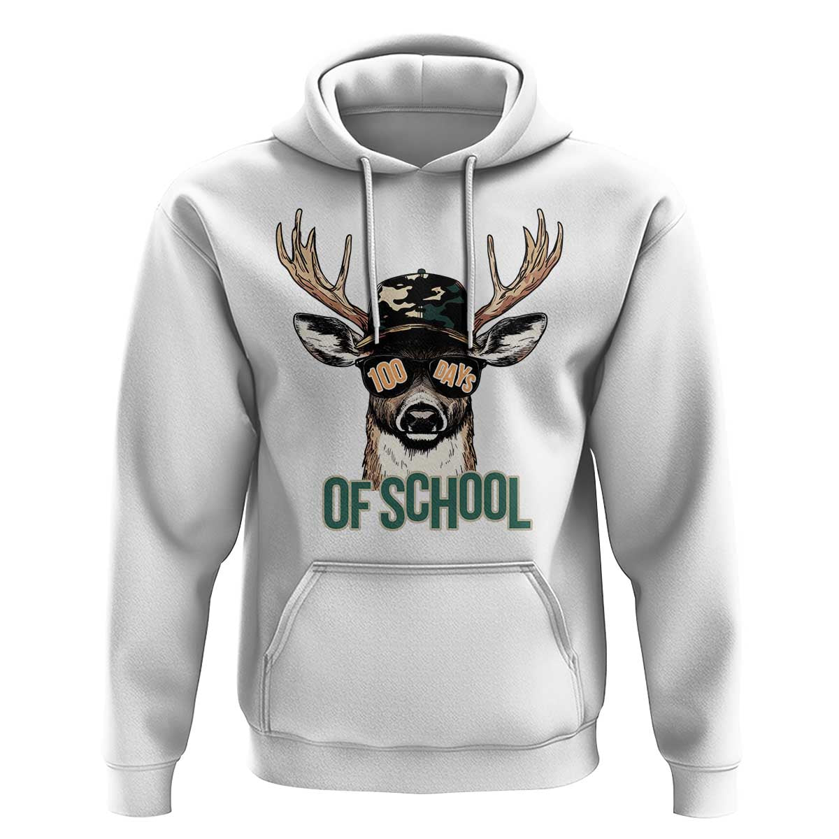 Bucked' 100 Days Of School Hoodie Deer Student Boy Girls 100th Day