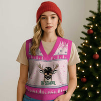 Bucked' 100 Days Of School V-Neck Knit Sweater Vest Deer Student Boy Girls 100th Day - Wonder Print Shop