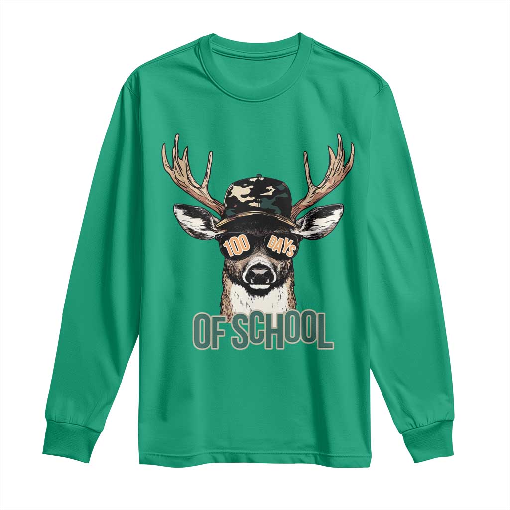 Bucked' 100 Days Of School Long Sleeve Shirt Deer Student Boy Girls 100th Day