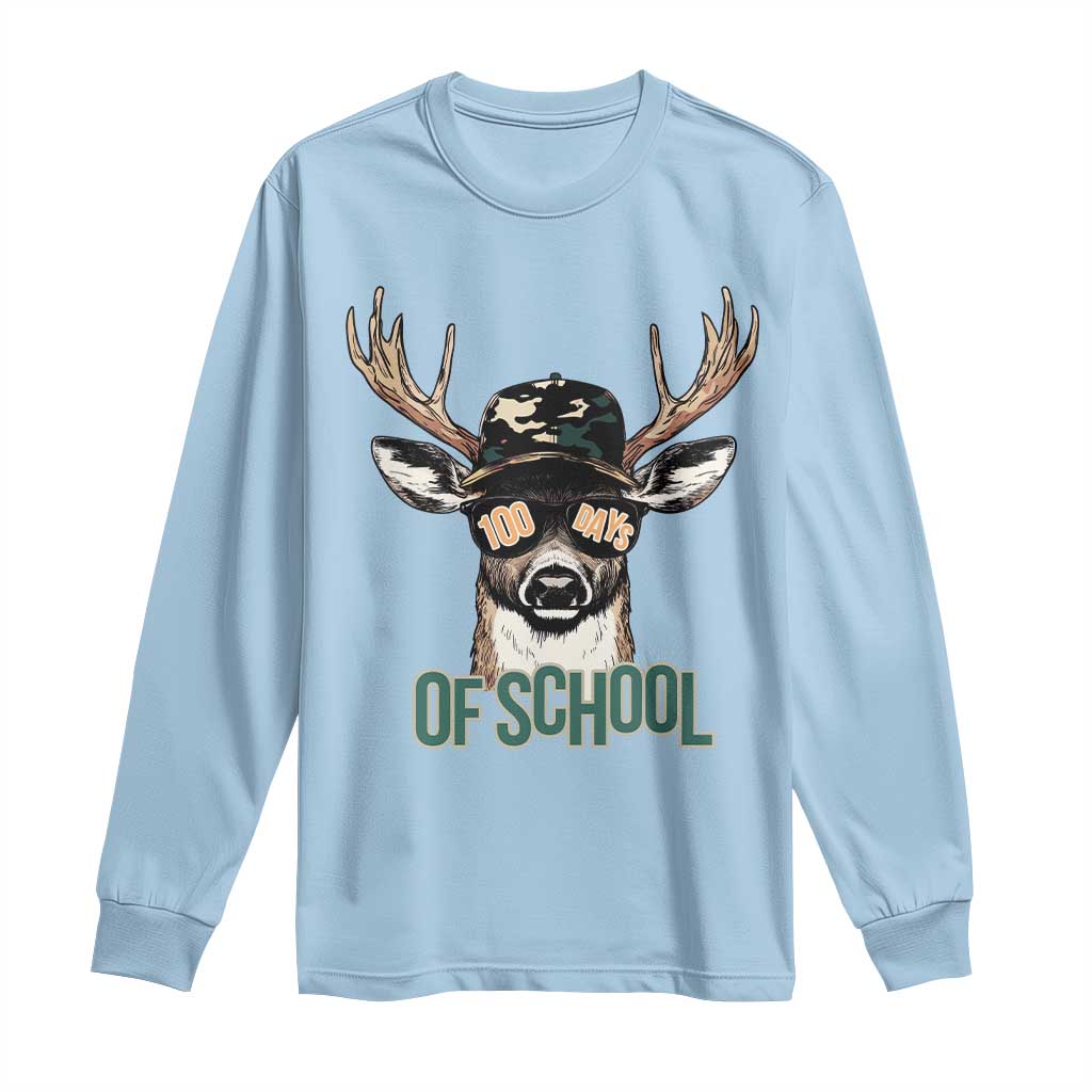 Bucked' 100 Days Of School Long Sleeve Shirt Deer Student Boy Girls 100th Day