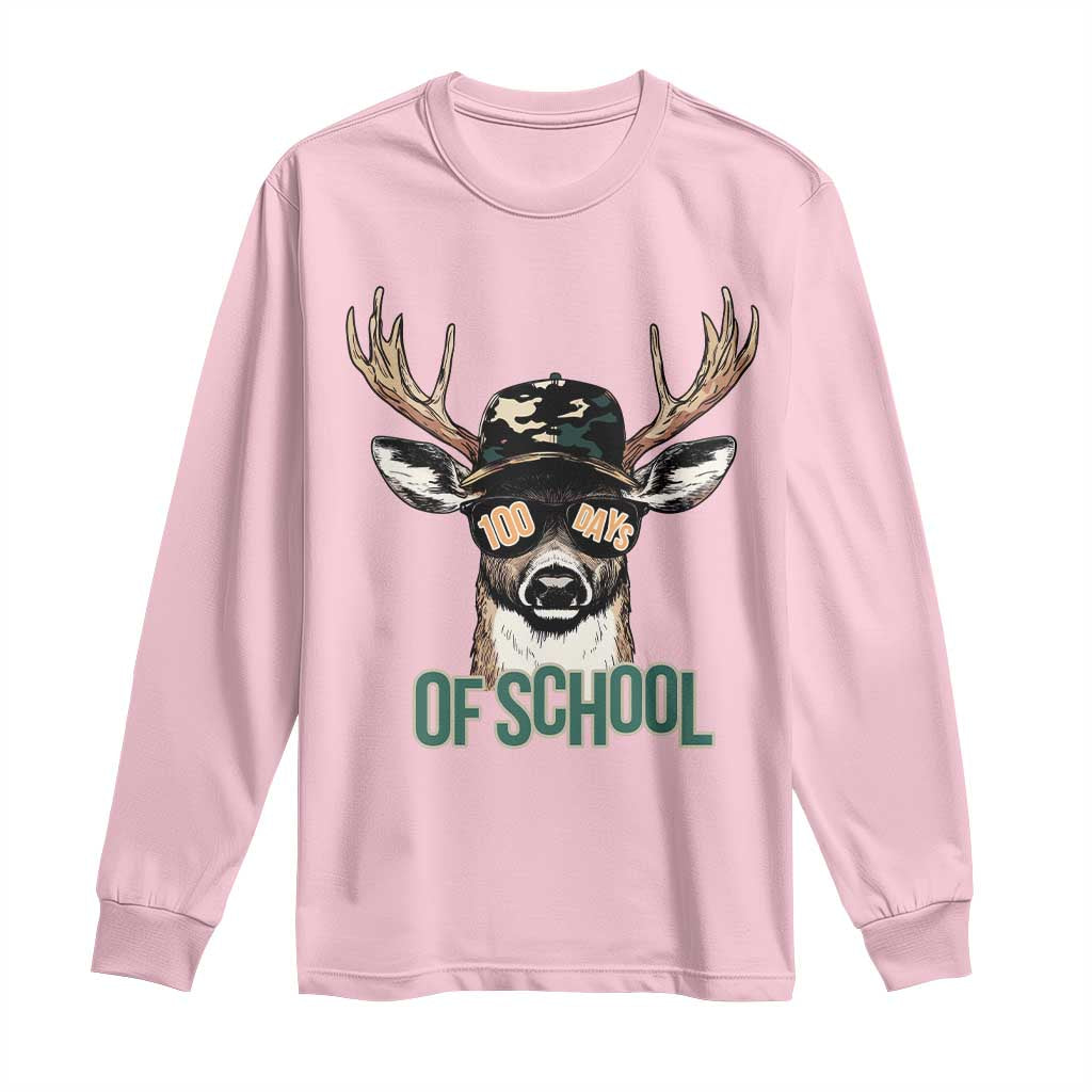 Bucked' 100 Days Of School Long Sleeve Shirt Deer Student Boy Girls 100th Day