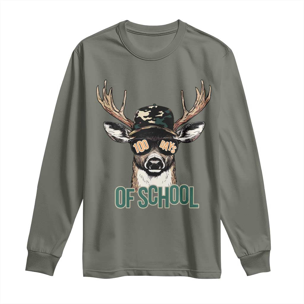 Bucked' 100 Days Of School Long Sleeve Shirt Deer Student Boy Girls 100th Day