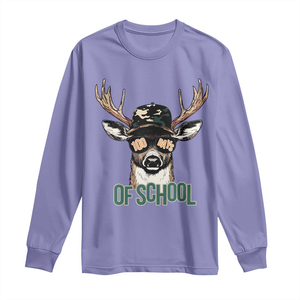 Bucked' 100 Days Of School Long Sleeve Shirt Deer Student Boy Girls 100th Day