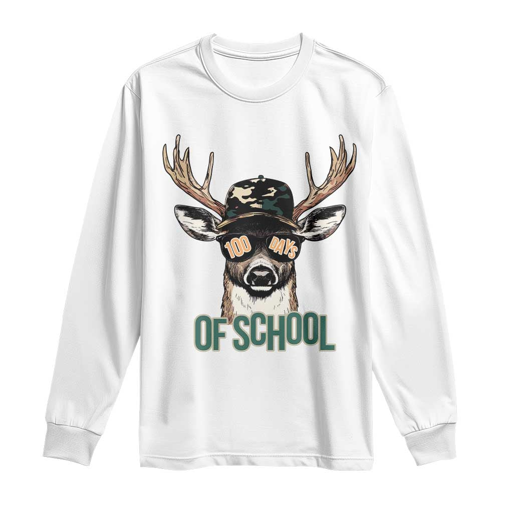 Bucked' 100 Days Of School Long Sleeve Shirt Deer Student Boy Girls 100th Day
