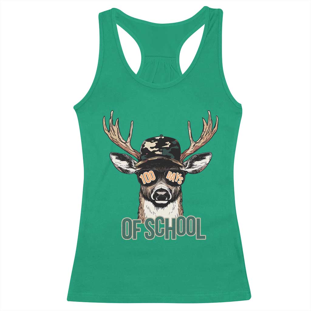 Bucked' 100 Days Of School Racerback Tank Top Deer Student Boy Girls 100th Day