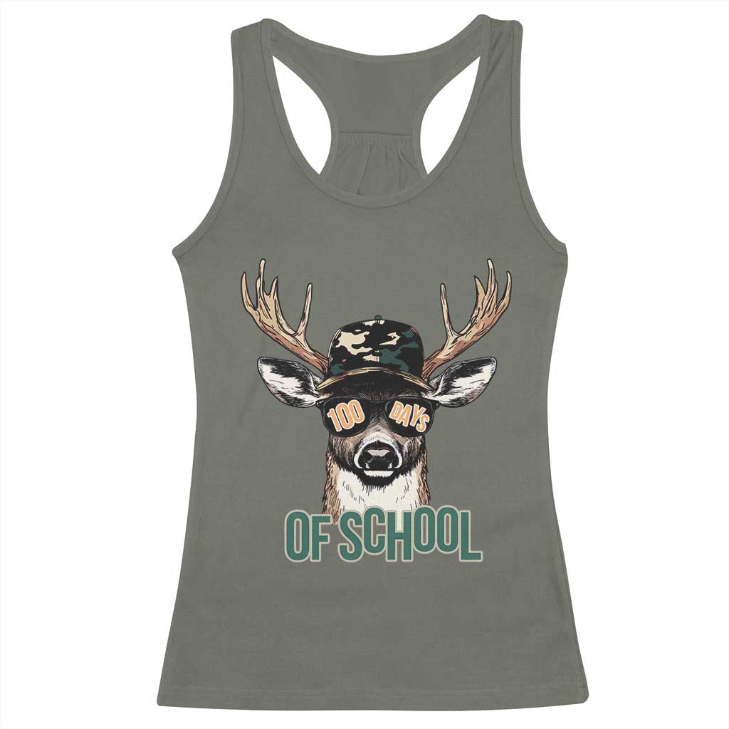 Bucked' 100 Days Of School Racerback Tank Top Deer Student Boy Girls 100th Day