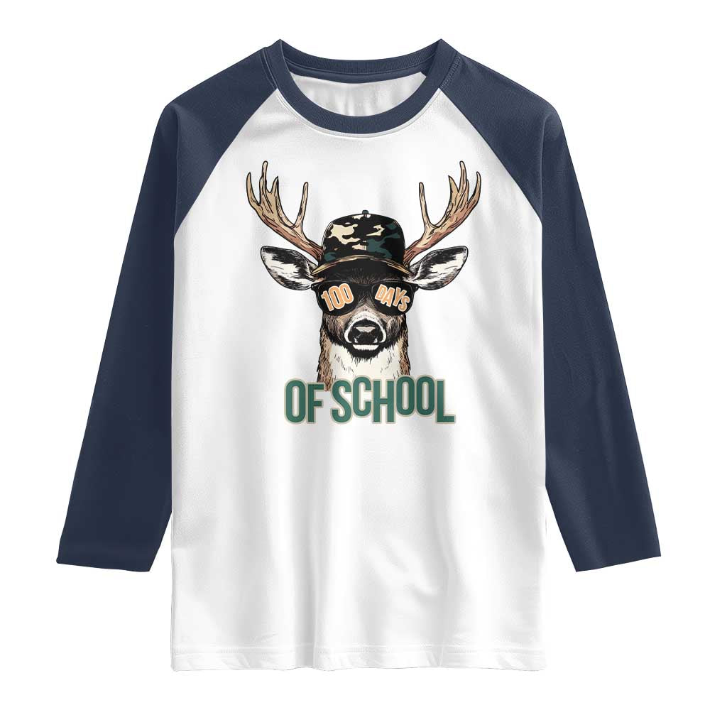 Bucked' 100 Days Of School Raglan Shirt Deer Student Boy Girls 100th Day